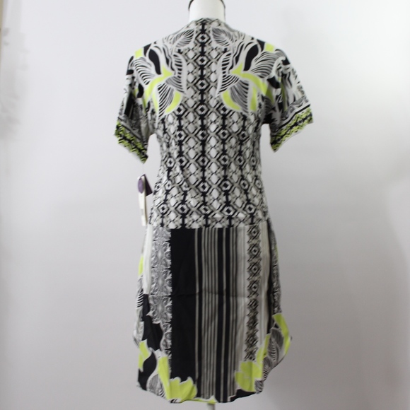 Hale Bob Silk Pattern Short Sleeve Shirt Dress XS - Picture 5 of 8